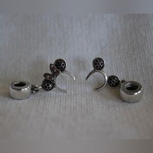 Authentic Retired Pandora Disney Mickey and Minnie Headband Charms (Set of 2)